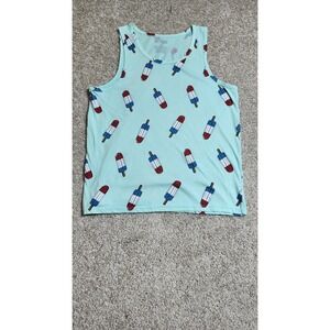 Hollywood The Jean People Men's L Muscle Tank Mint Bomb Pop Beachwear Unisex